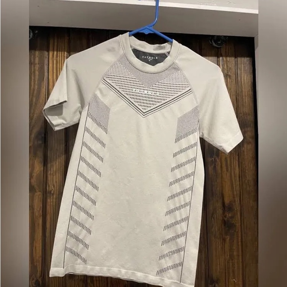 ❌ SOLD ❌ YoungLA 465 Superhero Compression Shirt Mens Medium Black Short Sleeve